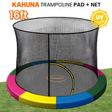 Trampolines & Accessories: Kahuna 16ft Trampoline Pad and Net - Rainbow