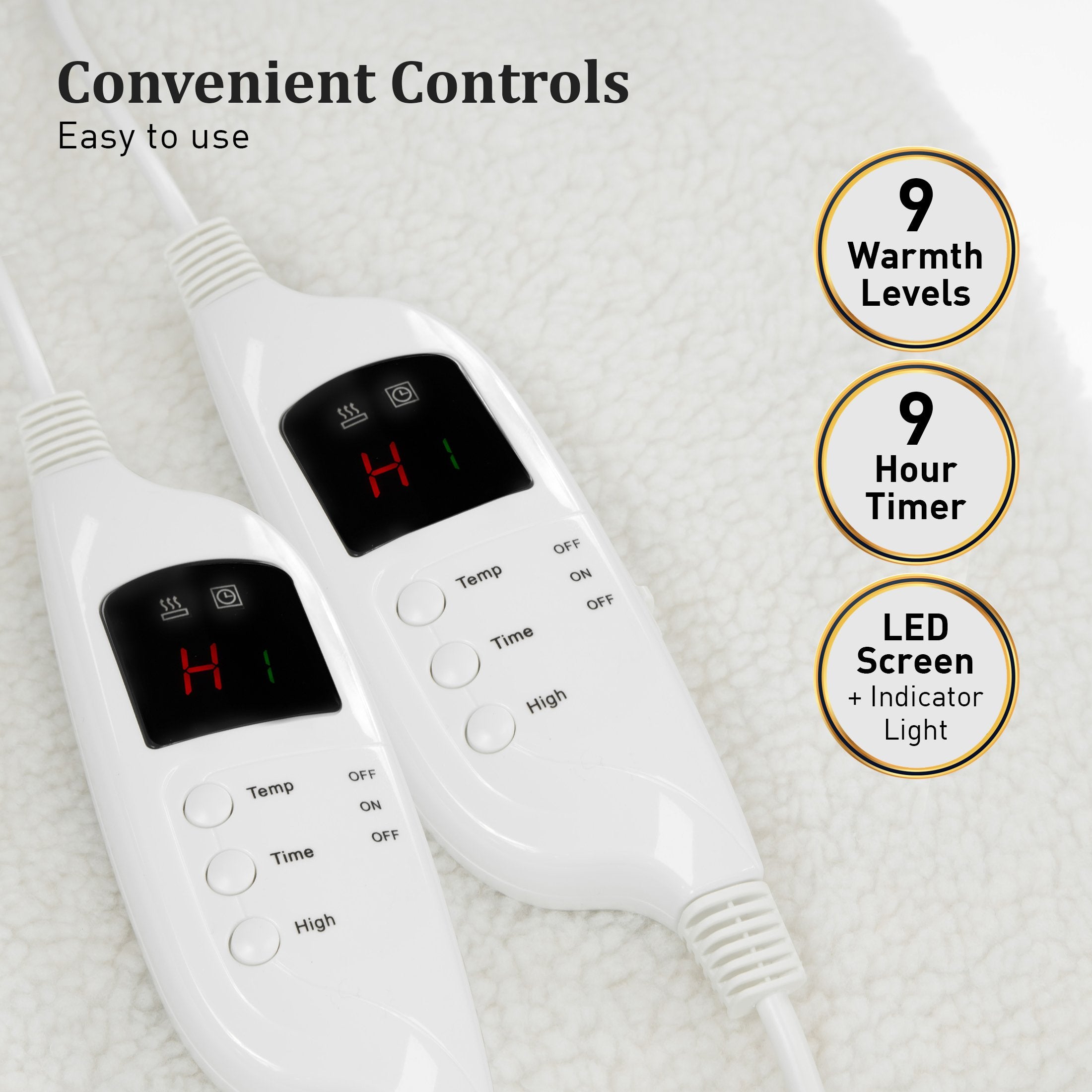 Blankets & Throws: Laura Hill Electric Blanket Heated Fitted King Size Bed Safety 9 Heat Levels