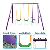 Board Games: Kahuna Kids 4-Seater Swing Set Purple Green