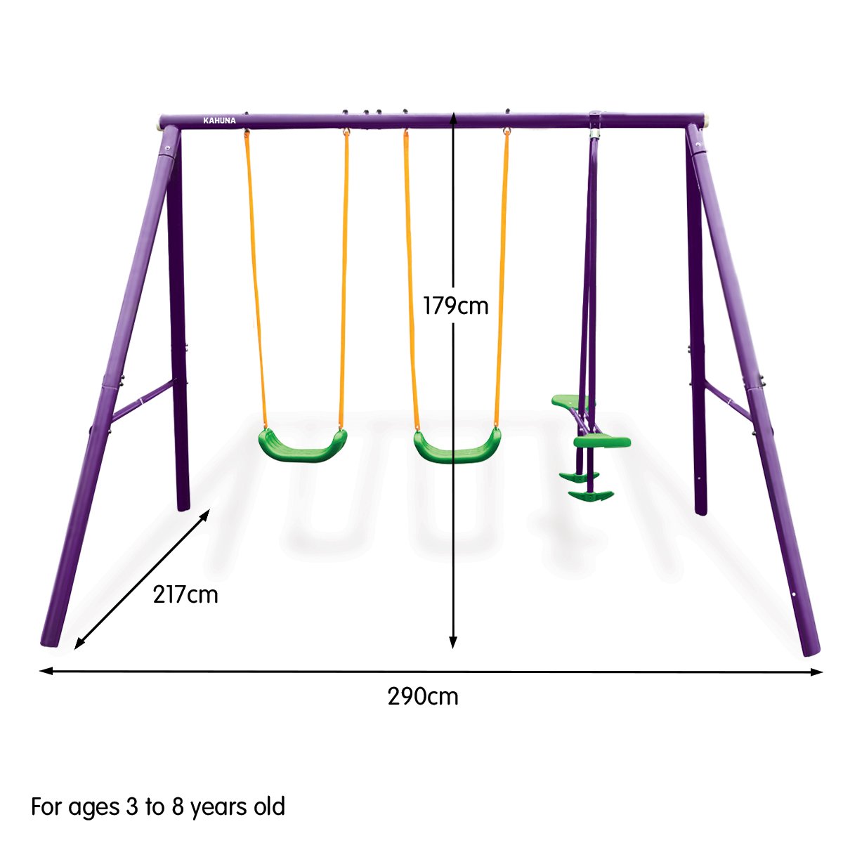 Board Games: Kahuna Kids 4-Seater Swing Set Purple Green