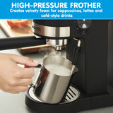 Pronti Breakfast Set with Rose Gold Kettle & Toaster with 1.2L Espresso Machine - White