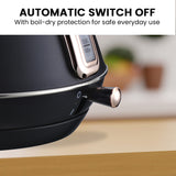 Distilling & Brewing: Pronti 1.7L Rose Trim Collection Kettle - Black