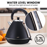 Distilling & Brewing: Pronti 1.7L Rose Trim Collection Kettle - Black