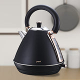 Distilling & Brewing: Pronti 1.7L Rose Trim Collection Kettle - Black
