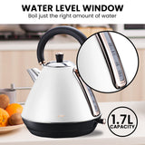 Fountain & Ponds Accessories: Pronti 1.7l Rose Trim Collection Kettle - White