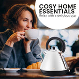 Fountain & Ponds Accessories: Pronti 1.7l Rose Trim Collection Kettle - White