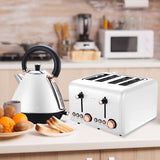 Fountain & Ponds Accessories: Pronti 1.7l Rose Trim Collection Kettle - White