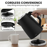 Kettles: Pronti Silver Noir Collection 1.7L Electric Kettle