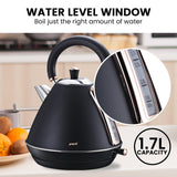 Party Supplies: Pronti Rose Trim Collection Toaster & Kettle Bundle - Black