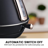Party Supplies: Pronti Rose Trim Collection Toaster & Kettle Bundle - Black