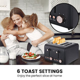 Party Supplies: Pronti Rose Trim Collection Toaster & Kettle Bundle - Black