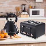 Party Supplies: Pronti Rose Trim Collection Toaster & Kettle Bundle - Black