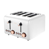 Toasters & Grills: Pronti Rose Trim Collection Toaster & Kettle Bundle - White