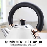 Toasters & Grills: Pronti Rose Trim Collection Toaster & Kettle Bundle - White