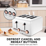 Toasters & Grills: Pronti Rose Trim Collection Toaster & Kettle Bundle - White