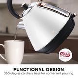 Toasters & Grills: Pronti Rose Trim Collection Toaster & Kettle Bundle - White