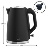 Kettles: Pronti Silver Noir Collection 4 Slice Toaster and Kettle Bundle