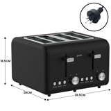 Kettles: Pronti Silver Noir Collection 4 Slice Toaster and Kettle Bundle