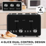Kettles: Pronti Silver Noir Collection 4 Slice Toaster and Kettle Bundle