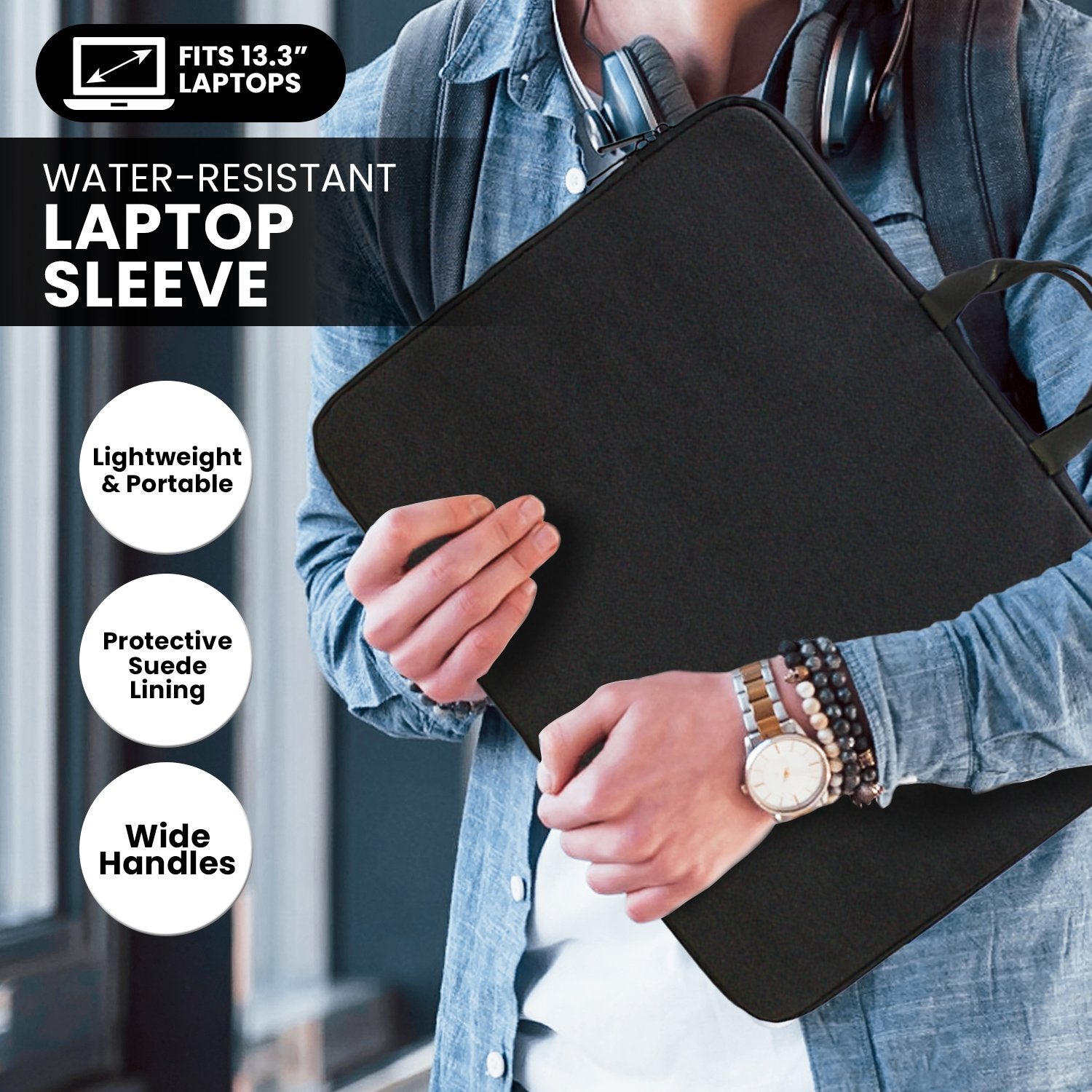 Backpacks: Klika Water-Resistant Laptop Sleeve Bag for 13.3” Laptops