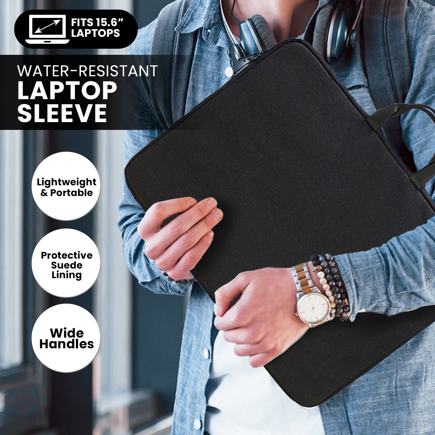 Backpacks: Klika 15.6” Water-Resistant Laptop Sleeve Bag