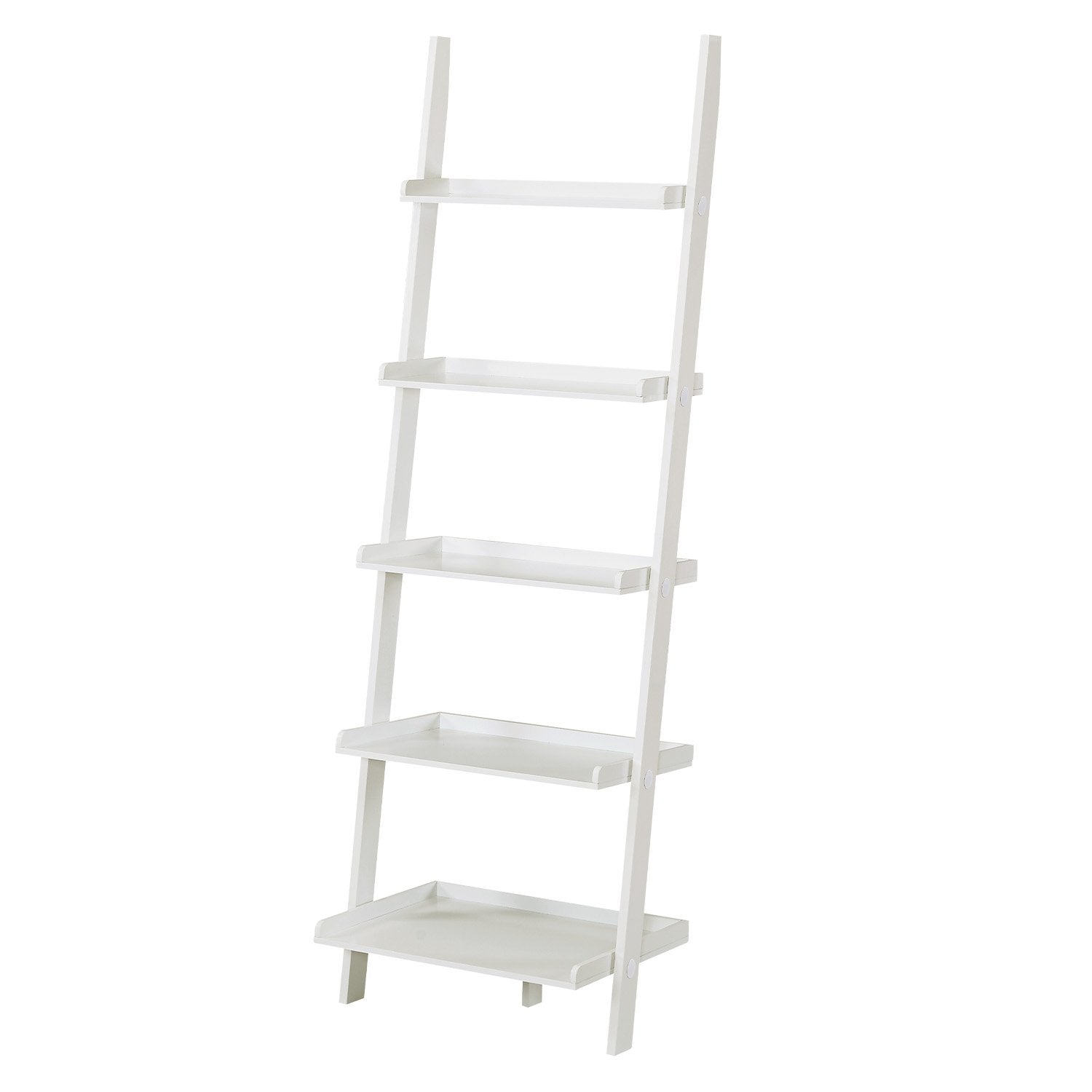 Bookcases & Shelves: Sarantino Aster 5-Tier Ladder Shelf in White