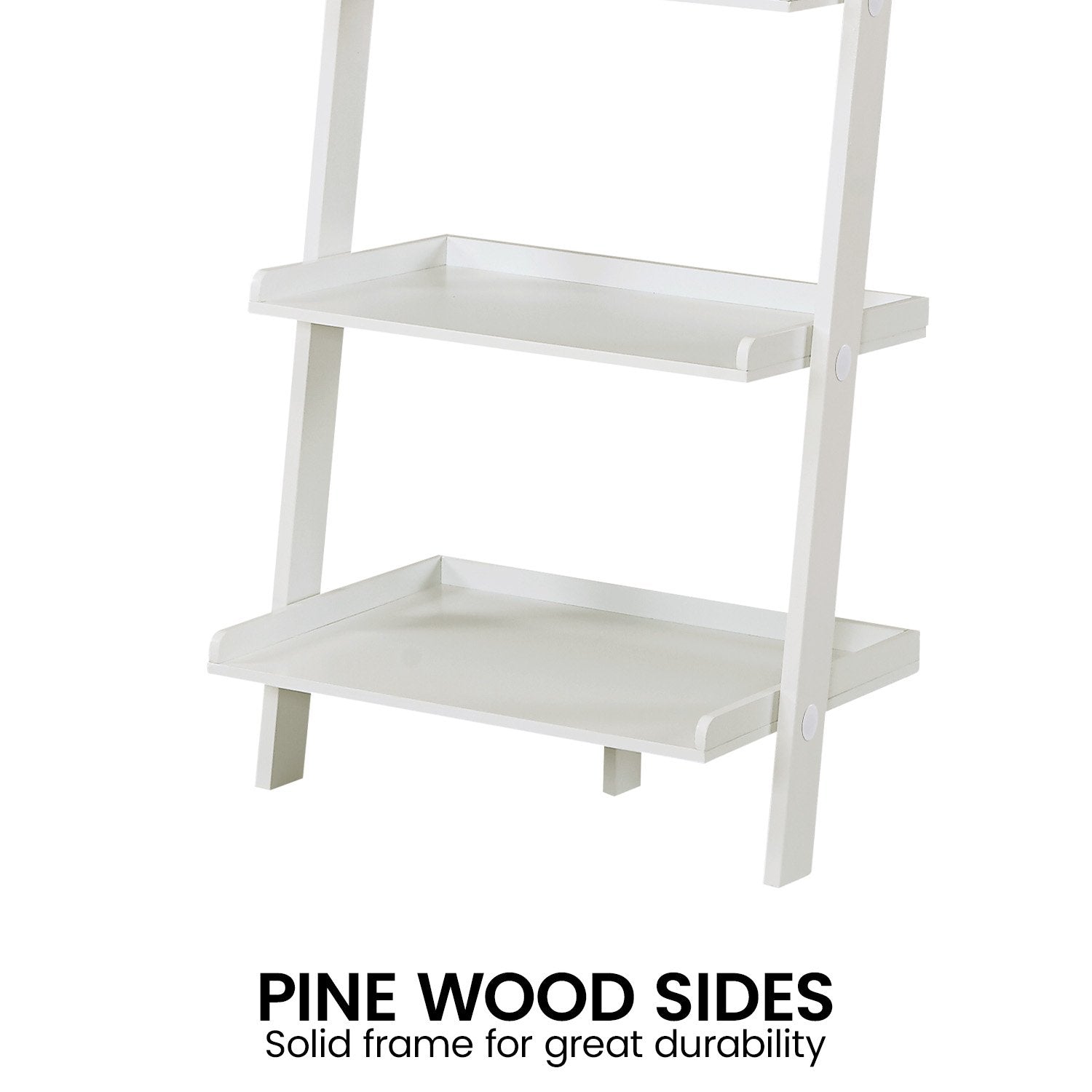 Bookcases & Shelves: Sarantino Aster 5-Tier Ladder Shelf in White