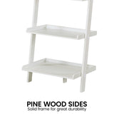 Bookcases & Shelves: Sarantino Aster 5-Tier Ladder Shelf in White