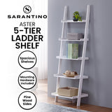 Bookcases & Shelves: Sarantino Aster 5-Tier Ladder Shelf in White