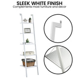 Bookcases & Shelves: Sarantino Amelia 5-Tier Ladder Shelf in White