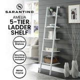 Bookcases & Shelves: Sarantino Amelia 5-Tier Ladder Shelf in White
