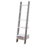 Bookcases & Shelves: Sarantino Mira 5-tier Ladder Shelf In White And Grey Oak