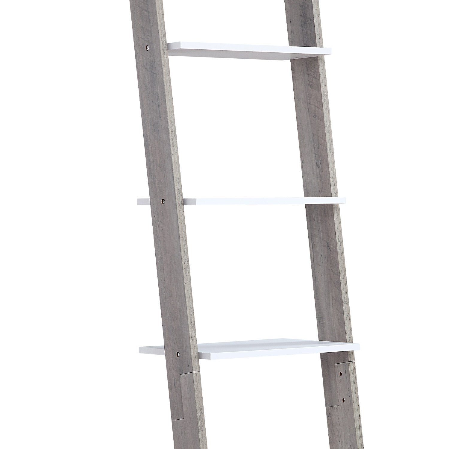 Bookcases & Shelves: Sarantino Mira 5-tier Ladder Shelf In White And Grey Oak