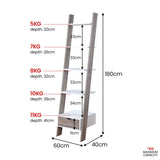 Bookcases & Shelves: Sarantino Mira 5-tier Ladder Shelf In White And Grey Oak
