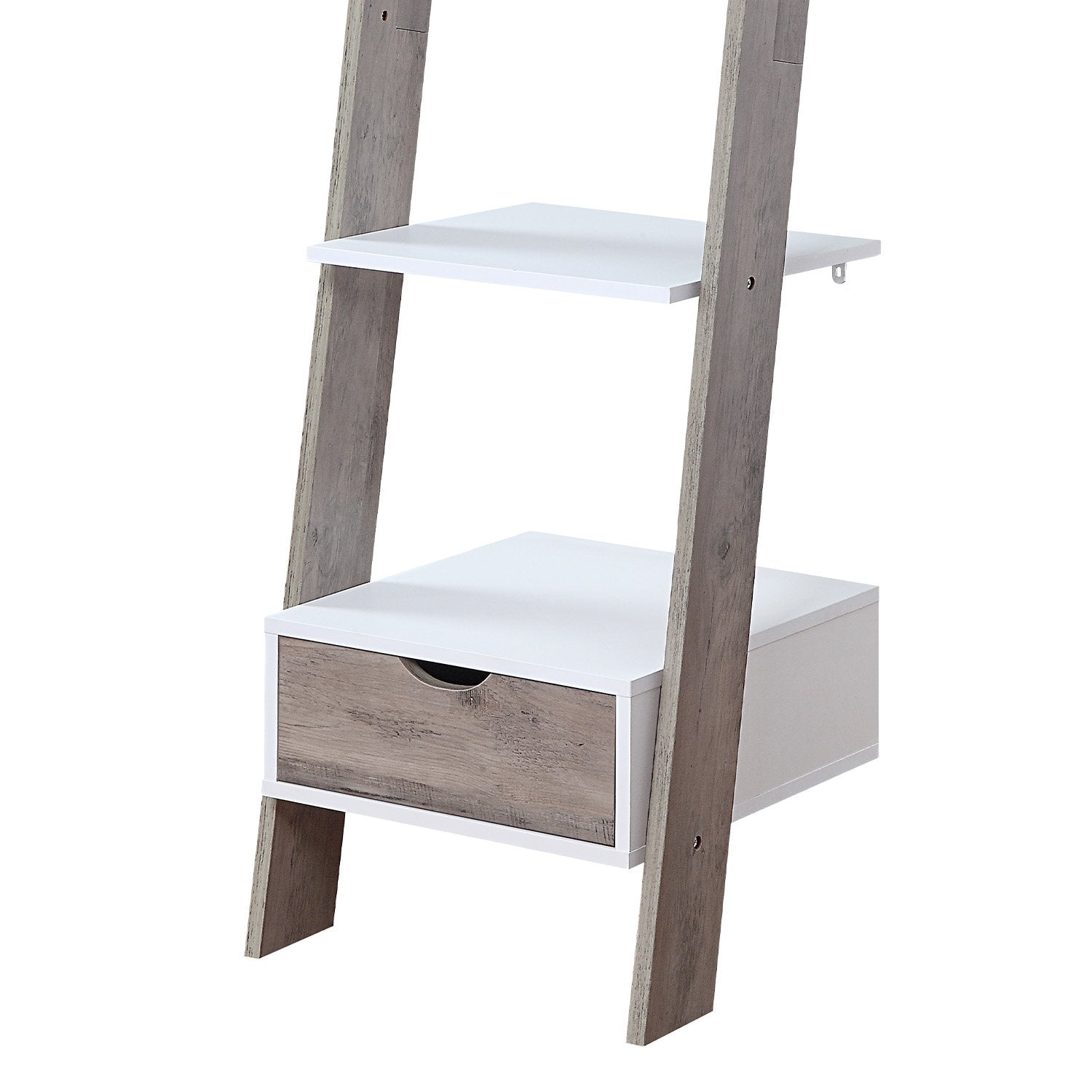 Bookcases & Shelves: Sarantino Mira 5-tier Ladder Shelf In White And Grey Oak
