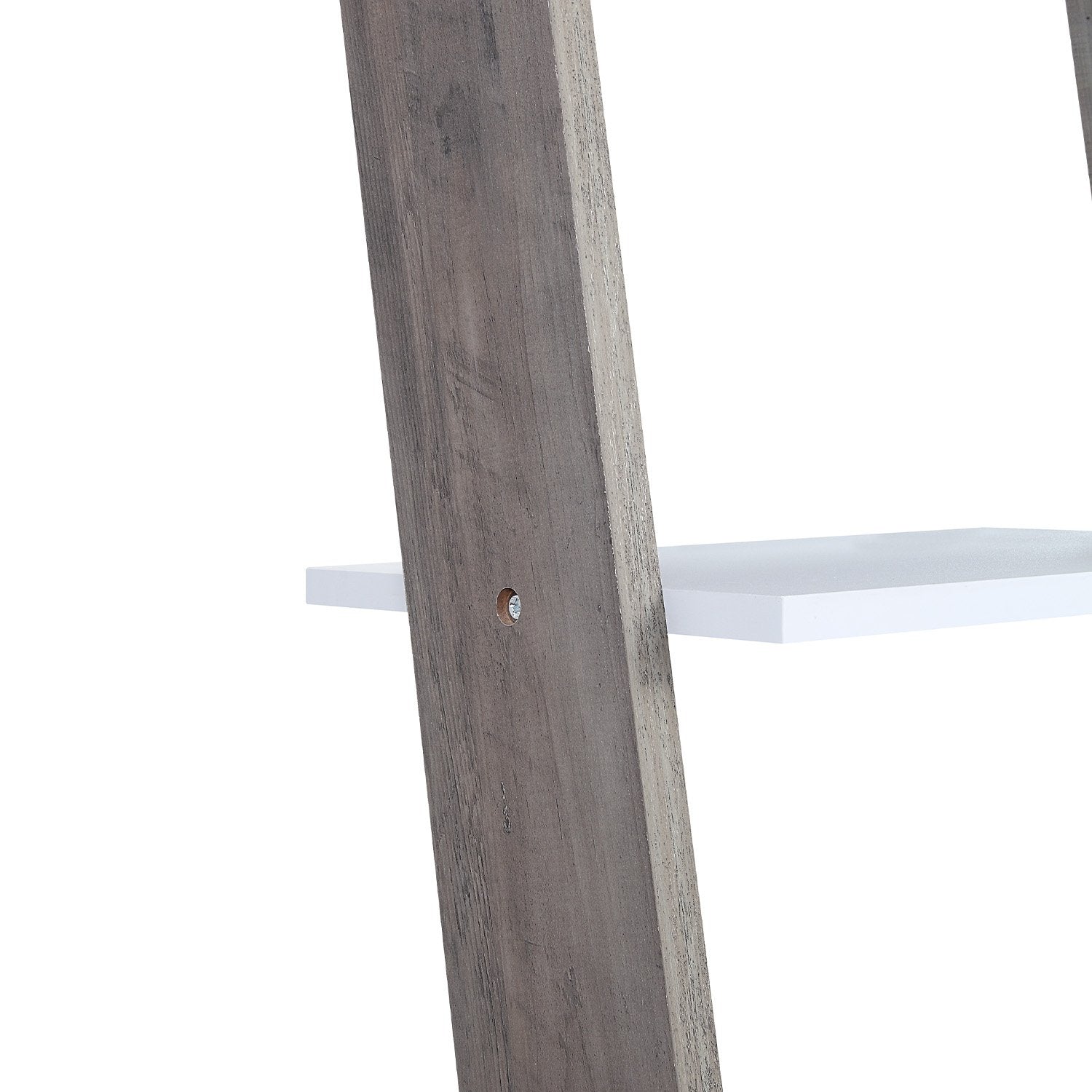Bookcases & Shelves: Sarantino Mira 5-tier Ladder Shelf In White And Grey Oak