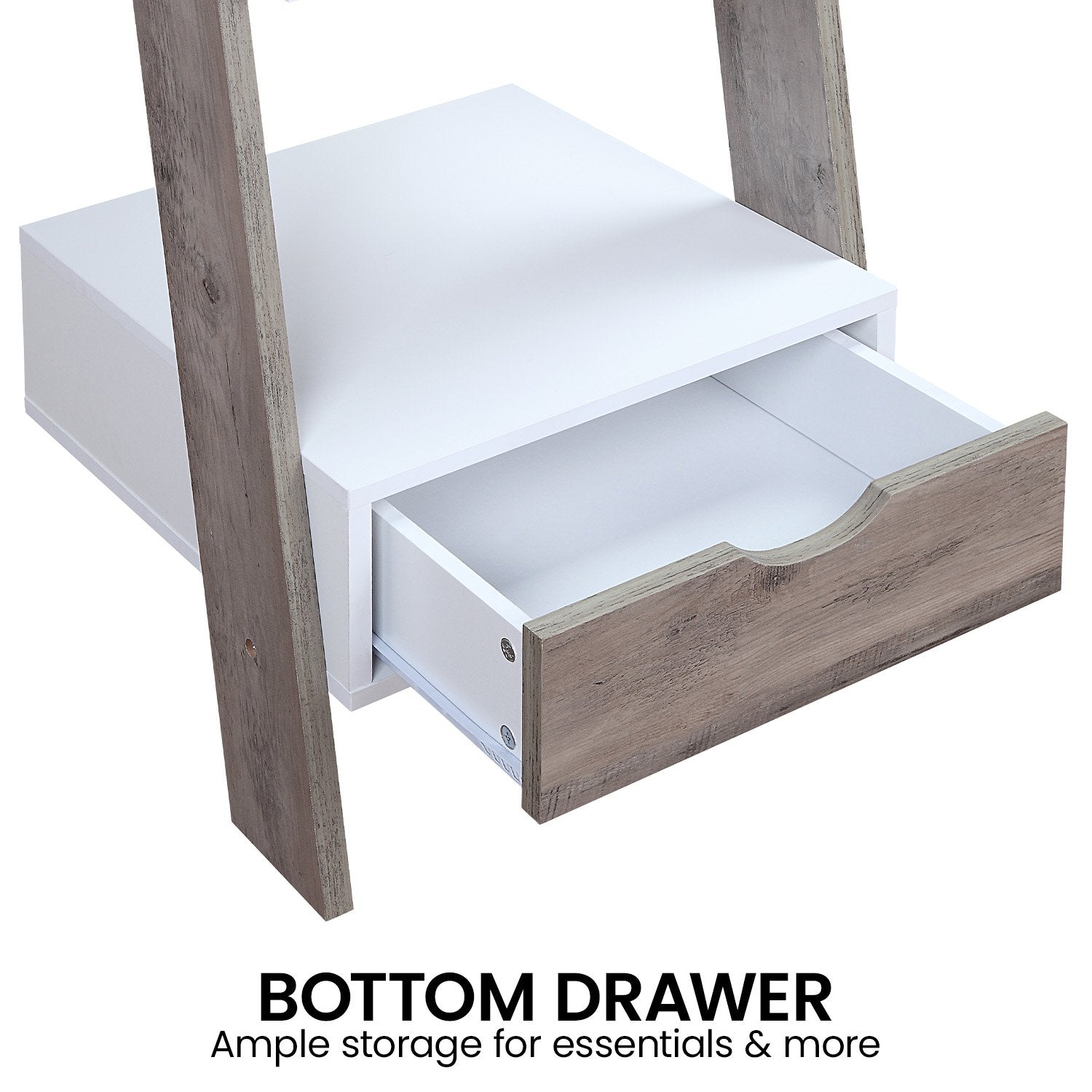 Bookcases & Shelves: Sarantino Mira 5-tier Ladder Shelf In White And Grey Oak