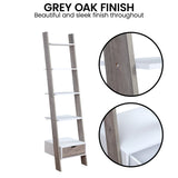Bookcases & Shelves: Sarantino Mira 5-tier Ladder Shelf In White And Grey Oak