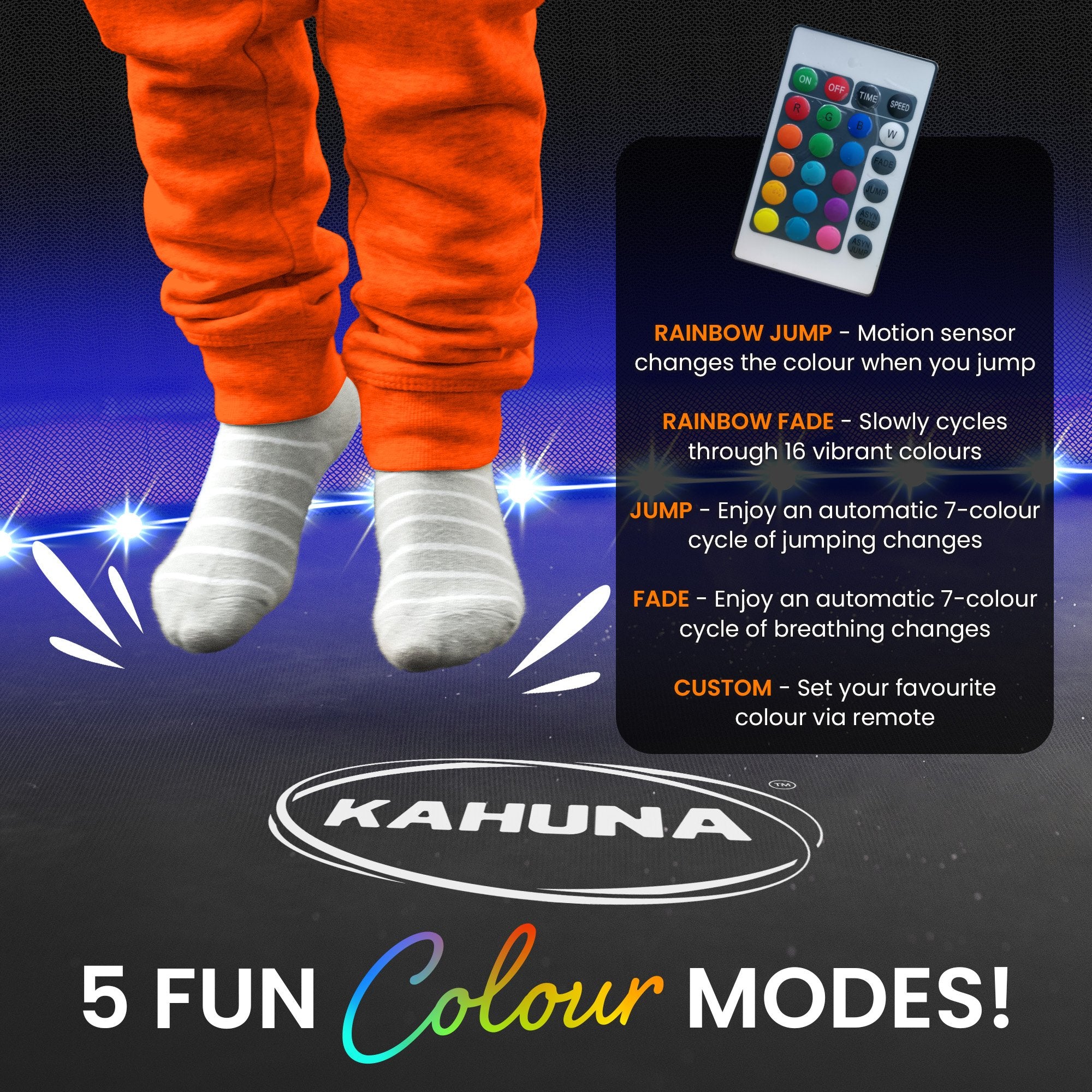 Trampolines & Accessories: Kahuna LED Kit Suits 6ft-8ft Trampolines Multi-Colour Smart Motion Sensor Lighting with 16 colours