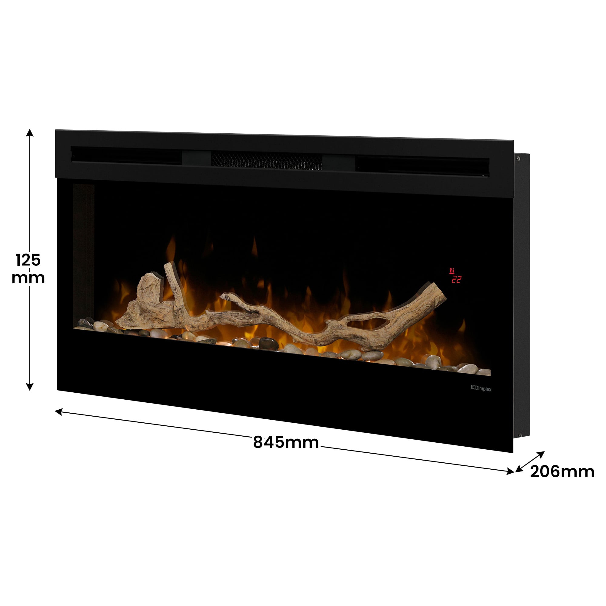 Dimplex 34-inch Linear Fireplace Driftwood and River Rock Accessory Package