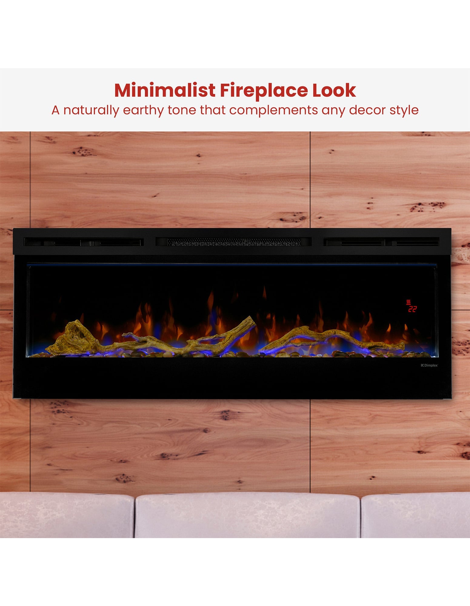 Dimplex 50-inch Linear Fireplace Driftwood and River Rock Accessory Package