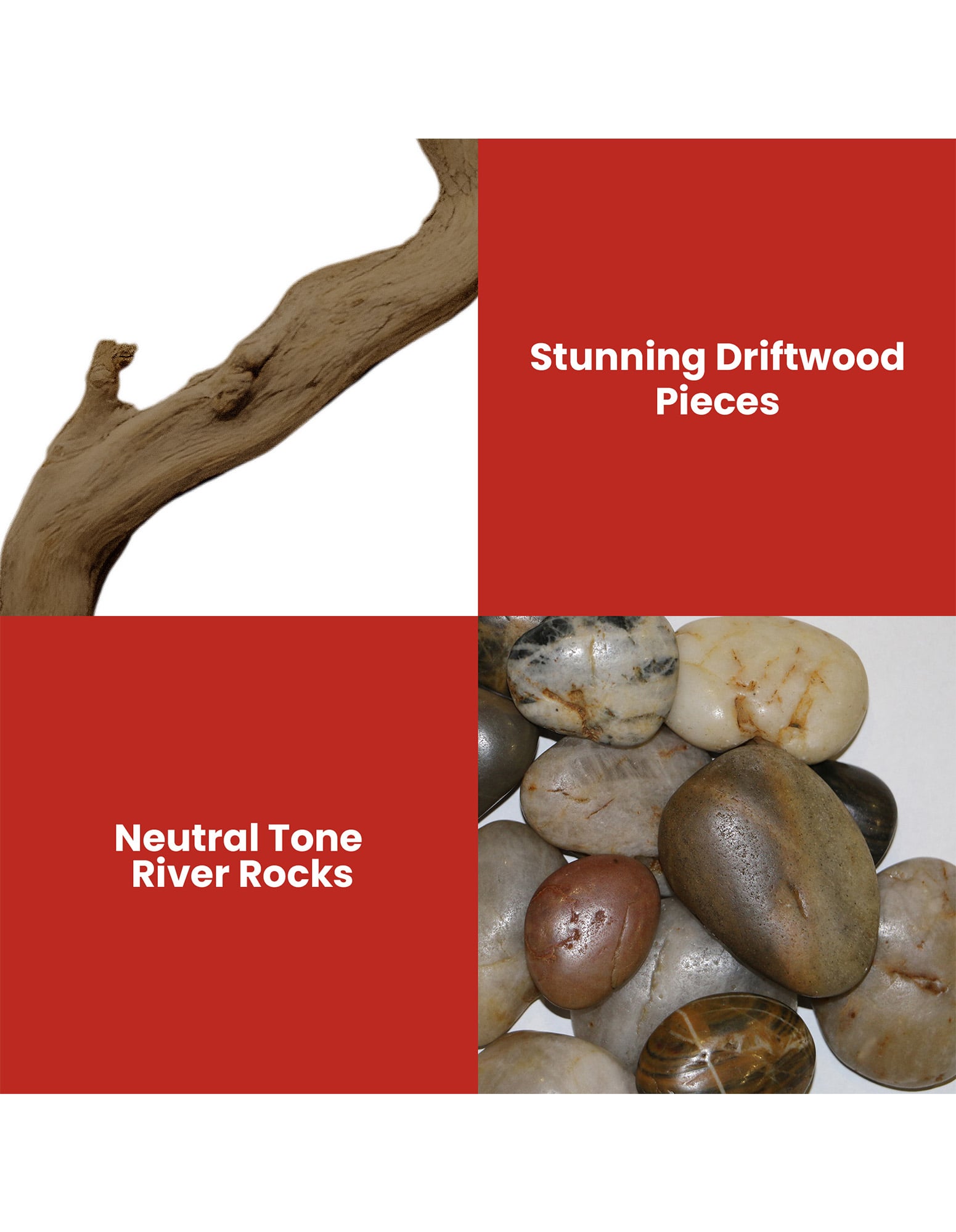 Dimplex 50-inch Linear Fireplace Driftwood and River Rock Accessory Package