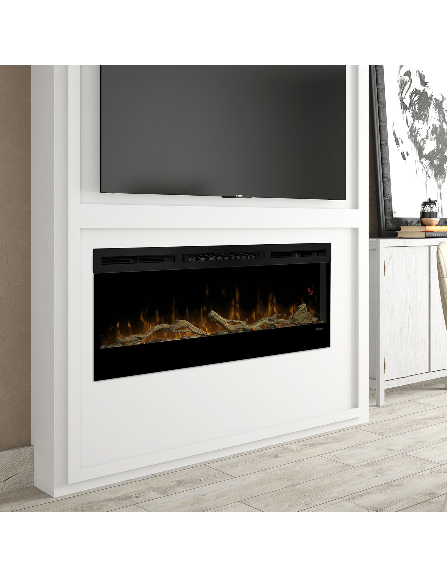 Dimplex 50-inch Linear Fireplace Driftwood and River Rock Accessory Package