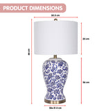 Arm Chairs & Recliners: Sarantino Table Lamp Ceramic Floral Base Cotton Drum Shade