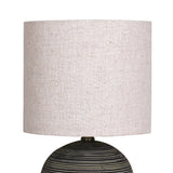 3D Wall Art: Sarantino Ceramic Table Lamp With Striped Pattern In Antique Black