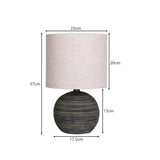 3D Wall Art: Sarantino Ceramic Table Lamp With Striped Pattern In Antique Black