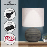 3D Wall Art: Sarantino Ceramic Table Lamp With Striped Pattern In Antique Black
