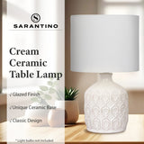 Table Lamps: Sarantino Ceramic Table Lamp In Cream