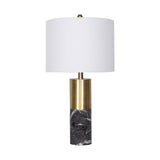 Table Lamps: Sarantino Metal and Marble Table Lamp in Black