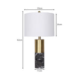 Table Lamps: Sarantino Metal and Marble Table Lamp in Black